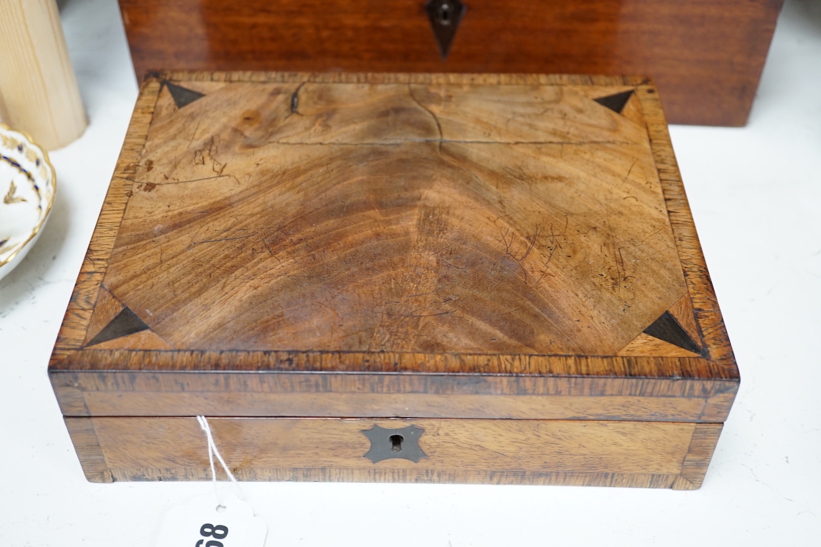 A 19th century mahogany jewellery box and a similar vanity box